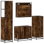 Set de muebles baño 4 pzas madera contrachapada roble ahumado de , Muebles de baño - Ref: Foro24-3301277, Precio: 296,84 €, D...