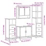 Set de muebles baño 4 pzas madera contrachapada roble ahumado de , Muebles de baño - Ref: Foro24-3301277, Precio: 296,84 €, D...