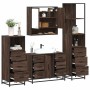 Set de muebles baño 4 pzas madera contrachapada roble marrón de , Muebles de baño - Ref: Foro24-3301294, Precio: 444,03 €, De...