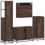 Set de muebles baño 4 pzas madera contrachapada roble marrón de , Muebles de baño - Ref: Foro24-3301294, Precio: 444,03 €, De...