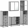Set de muebles de baño 4 pzas madera contrachapada gris sonoma de , Muebles de baño - Ref: Foro24-3301268, Precio: 356,66 €, ...