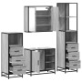 Set de muebles de baño 4 pzas madera contrachapada gris sonoma de , Muebles de baño - Ref: Foro24-3301268, Precio: 356,66 €, ...