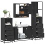 Juego de muebles de baño 4 pzas madera contrachapada negro de , Muebles de baño - Ref: Foro24-3301280, Precio: 361,91 €, Desc...