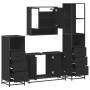 Juego de muebles de baño 4 pzas madera contrachapada negro de , Muebles de baño - Ref: Foro24-3301280, Precio: 361,91 €, Desc...