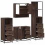 Set de muebles baño 4 pzas madera contrachapada roble marrón de , Muebles de baño - Ref: Foro24-3301289, Precio: 361,38 €, De...