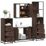 Set de muebles baño 4 pzas madera contrachapada roble marrón de , Muebles de baño - Ref: Foro24-3301254, Precio: 346,94 €, De...