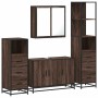 Set de muebles baño 4 pzas madera contrachapada roble marrón de , Muebles de baño - Ref: Foro24-3301254, Precio: 346,94 €, De...