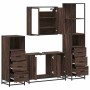 Set de muebles baño 4 pzas madera contrachapada roble marrón de , Muebles de baño - Ref: Foro24-3301254, Precio: 346,94 €, De...