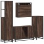 Set de muebles baño 4 pzas madera contrachapada roble marrón de , Muebles de baño - Ref: Foro24-3301254, Precio: 346,94 €, De...
