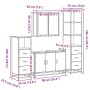 Set de muebles baño 4 pzas madera contrachapada roble marrón de , Muebles de baño - Ref: Foro24-3301254, Precio: 346,94 €, De...