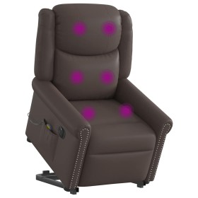 Sillón de masaje elevable eléctrico marrón brillante de , Sillones - Ref: Foro24-3303425, Precio: 340,16 €, Descuento: %