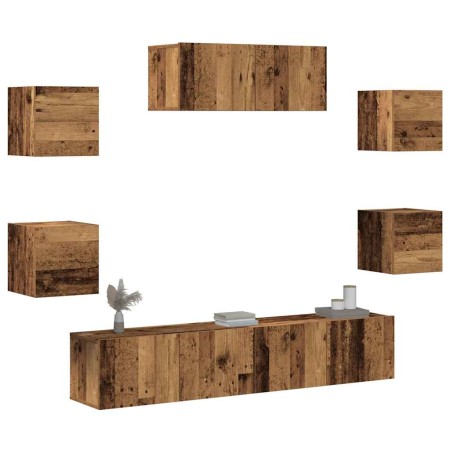 Mueble para TV de pared madera vieja 5 piezas de , Muebles TV - Ref: Foro24-3329207, Precio: 202,34 €, Descuento: %