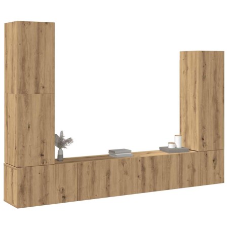 Mueble para TV de pared madera contrachapada artesanal 4 piezas de , Muebles TV - Ref: Foro24-3329218, Precio: 197,39 €, Desc...