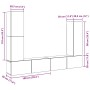 Mueble para TV de pared madera contrachapada artesanal 4 piezas de , Muebles TV - Ref: Foro24-3329218, Precio: 197,39 €, Desc...