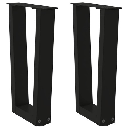 Patas para mesa de comedor en forma de V 2 uds acero negro de , Patas para mesas - Ref: Foro24-4012620, Precio: 45,33 €, Desc...