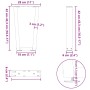 Patas para mesa de comedor en forma de V 2 uds acero negro de , Patas para mesas - Ref: Foro24-4012620, Precio: 45,33 €, Desc...