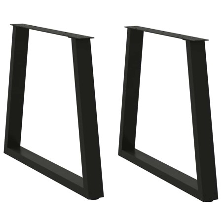 Patas para mesa de comedor en forma de V 2 uds acero negro de , Patas para mesas - Ref: Foro24-4012572, Precio: 82,39 €, Desc...