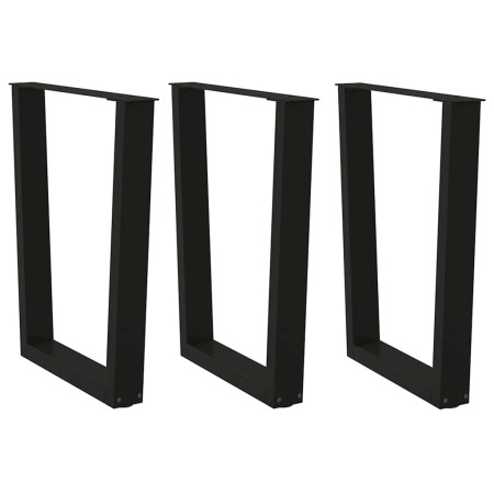 Patas para mesa de comedor en forma de V 3 uds acero negro de , Patas para mesas - Ref: Foro24-4012660, Precio: 113,51 €, Des...