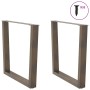 Patas para mesa de comedor en forma de V 2 uds acero natural de , Patas para mesas - Ref: Foro24-4012655, Precio: 105,62 €, D...