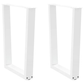 Patas para mesa de comedor en forma de V 2 uds acero blanco de , Patas para mesas - Ref: Foro24-4012641, Precio: 110,99 €, De...