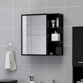 Black plywood bathroom mirror cabinet 62.5x20.5x64 cm by vidaXL, bathroom vanities - Ref: Foro24-803309, Price: 80,21 €, Disc...