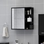 Armario de espejo de baño contrachapada negro 62,5x20,5x64 cm de vidaXL, Tocadores de baño - Ref: Foro24-803309, Precio: 81,7...