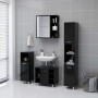 Armario de espejo de baño contrachapada negro 62,5x20,5x64 cm de vidaXL, Tocadores de baño - Ref: Foro24-803309, Precio: 81,7...