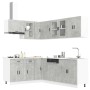Mueble cocina Porto gris hormigón 11 pzas madera contrachapada de , Armarios de cocina - Ref: Foro24-3314905, Precio: 707,81 ...