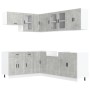 Mueble cocina Porto gris hormigón 11 pzas madera contrachapada de , Armarios de cocina - Ref: Foro24-3314905, Precio: 707,81 ...