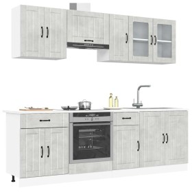 Mueble cocina Kalmar gris hormigón 8 pzas madera contrachapada de , Armarios de cocina - Ref: Foro24-3314835, Precio: 541,08 ...