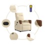 Sillón reclinable de masaje eléctrico tela color crema de , Sillones - Ref: Foro24-3324002, Precio: 236,13 €, Descuento: %