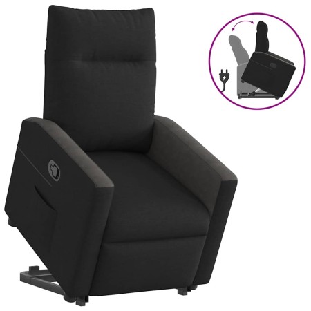 Sillón reclinable elevable tela negro de , Sillones - Ref: Foro24-3324054, Precio: 256,92 €, Descuento: %