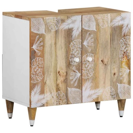 Armario de lavabo para baño madera maciza de mango 62x33x58 cm de , Muebles de baño - Ref: Foro24-4018683, Precio: 118,43 €, ...