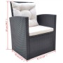 Set comedor de jardín 6 piezas y cojines ratán sintético negro de vidaXL, Conjuntos de jardín - Ref: Foro24-42643, Precio: 62...