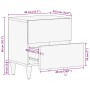 Mesita de noche de madera maciza de mango 40x33,5x46 cm de , Mesitas de noche - Ref: Foro24-4018662, Precio: 63,31 €, Descuen...