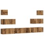 Conjunto de mueble de TV 7 piezas montado la pared madera vieja de , Muebles TV - Ref: Foro24-3329019, Precio: 264,49 €, Desc...