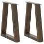 Patas para mesa de comedor forma de V 2 uds acero natural acero de , Patas para mesas - Ref: Foro24-4012547, Precio: 61,33 €,...