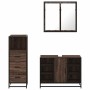 Set de muebles baño 3 pzas madera contrachapada roble marrón de , Muebles de baño - Ref: Foro24-3301034, Precio: 234,98 €, De...