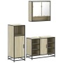 Set de muebles de baño 3 pzas madera contrachapada roble Sonoma de , Muebles de baño - Ref: Foro24-3301001, Precio: 212,14 €,...