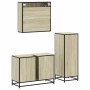 Set de muebles de baño 3 pzas madera contrachapada roble Sonoma de , Muebles de baño - Ref: Foro24-3301001, Precio: 212,14 €,...