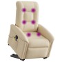 Silla de masaje reclinable de pie de tela color crema de , Sillones - Ref: Foro24-3303272, Precio: 303,26 €, Descuento: %