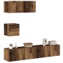 Conjunto de mueble de TV 4 piezas montado la pared madera vieja de , Muebles TV - Ref: Foro24-3329155, Precio: 153,26 €, Desc...