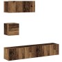 Conjunto de mueble de TV 4 piezas montado la pared madera vieja de , Muebles TV - Ref: Foro24-3329155, Precio: 153,26 €, Desc...