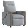 Sillón reclinable de masaje de tela gris claro de , Sillones - Ref: Foro24-4104844, Precio: 205,55 €, Descuento: %