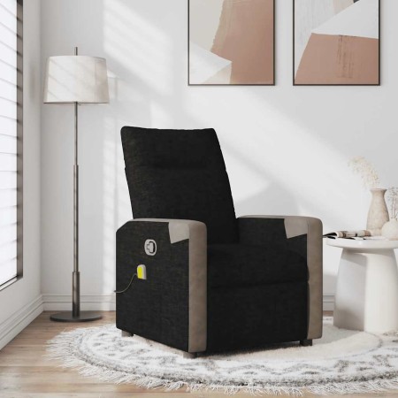 Sillón reclinable de masaje de tela negro de , Sillones - Ref: Foro24-4104846, Precio: 205,55 €, Descuento: %