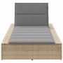 Tumbona con cojín flotante ratán sintético beige de , Tumbonas - Ref: Foro24-4104205, Precio: 224,83 €, Descuento: %