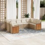 Set de sofás de jardín 9 pzas con cojines ratán sintético beige en Conjuntos de jardín | Comprar online en Foru.es