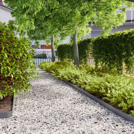 Bordes césped 50 uds antracita 10x103 cm acero laminado frío de , Ribetes y bordes para jardín - Ref: Foro24-860138, Precio: ...