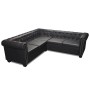 Sofá de esquina Chesterfield 5 plazas cuero artificial negro de , Sofás - Ref: Foro24-243614, Precio: 819,61 €, Descuento: %
