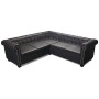 Sofá de esquina Chesterfield 5 plazas cuero artificial negro de , Sofás - Ref: Foro24-243614, Precio: 819,61 €, Descuento: %